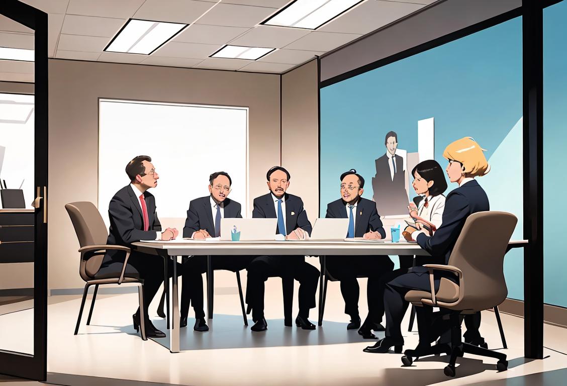 A diverse group of professionals dressed in different work attire, gathered around a conference table, engrossed in conversation and collaboration to celebrate National Staff Networks Day..