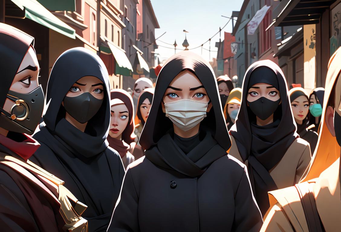 A diverse group of people, each wearing different styles of masks, in various settings around the country..