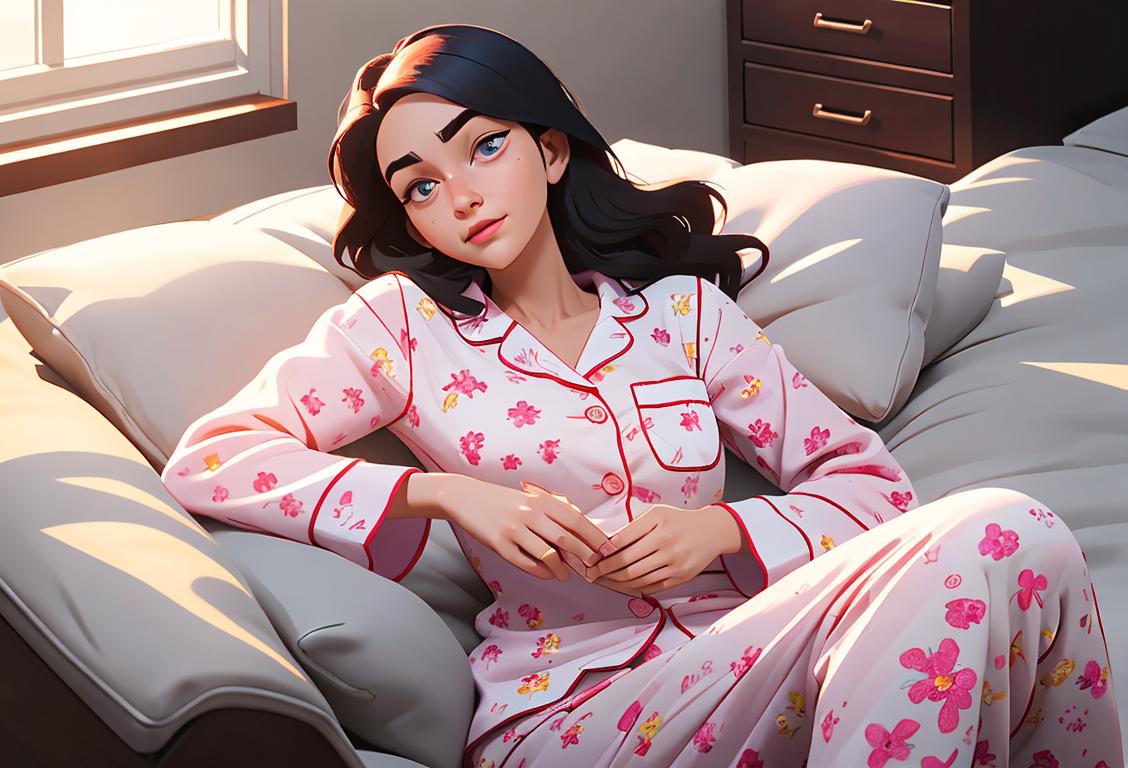 A professional office setting, employees in cozy pajamas, diverse sleepwear styles and patterns, bringing comfort and joy to the workplace..