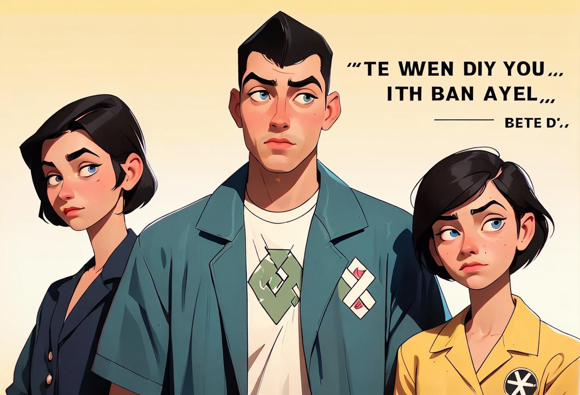 A group of young adults with clean-cut looks, wearing vintage clothes, surrounded by motivational quotes and positive symbols..