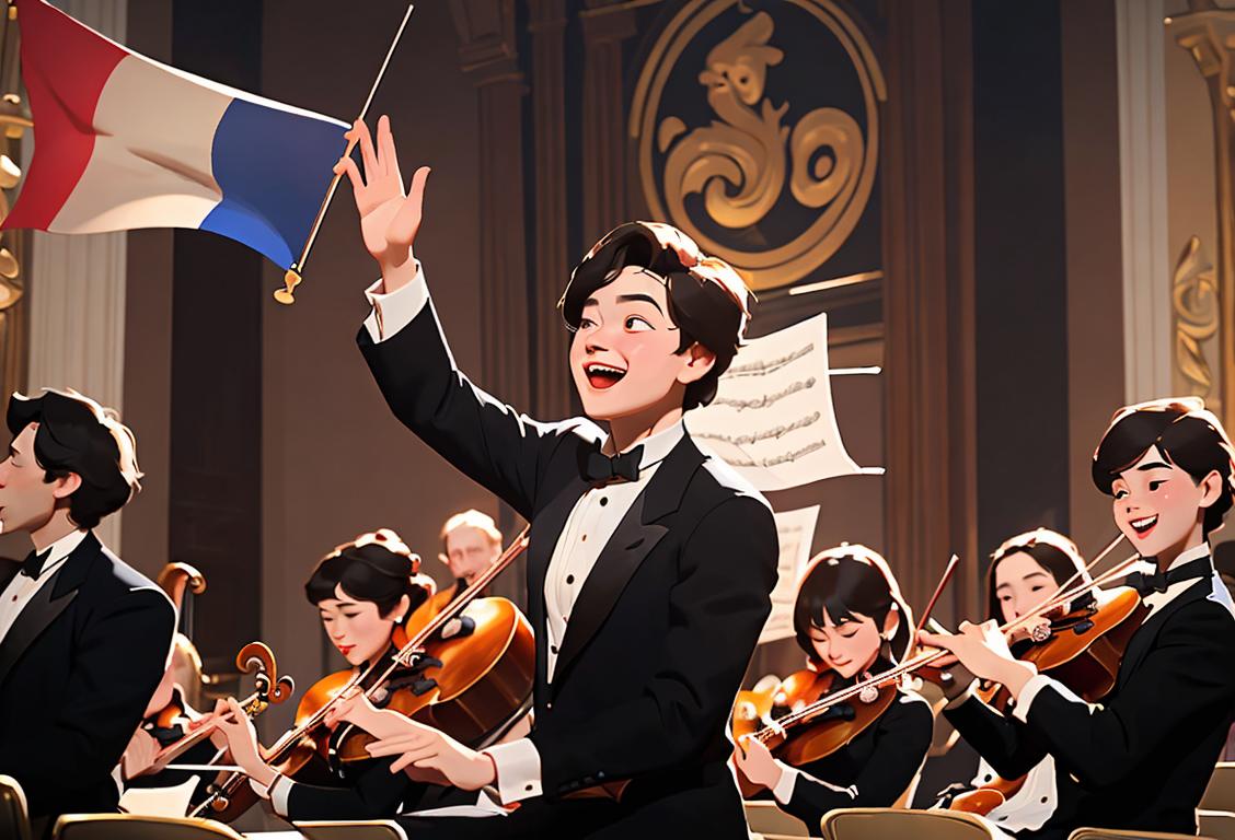 Young musicians playing various instruments, wearing formal attire, surrounded by a diverse crowd smiling, cheering, and waving flags..