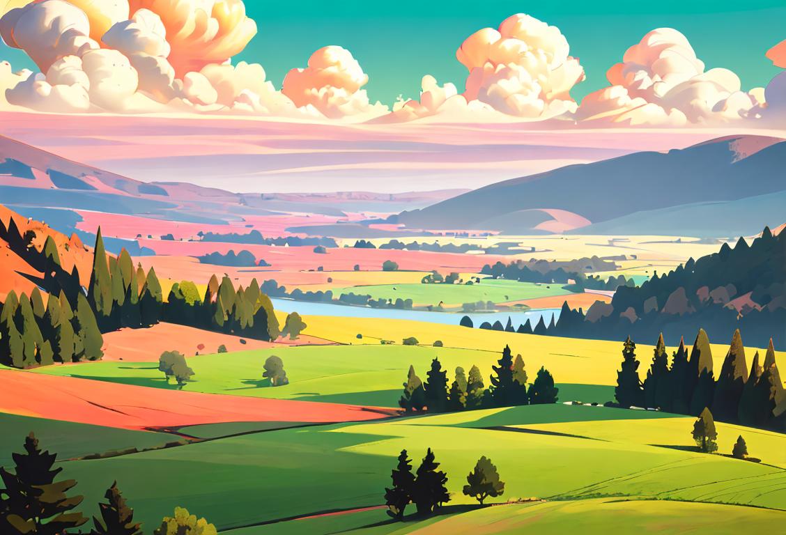 Close-up shot of a breathtaking landscape, showcasing the stunning beauty of the geographic day. Include an interesting subject with unique style and a dynamic outdoor setting..