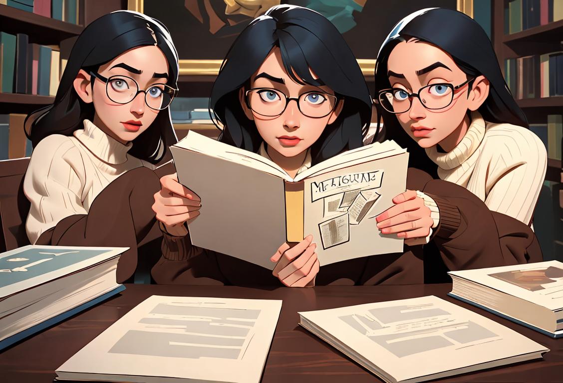 A group of diverse word enthusiasts, surrounded by books, sharing their favorite words and their meanings, while wearing cozy sweaters and glasses..