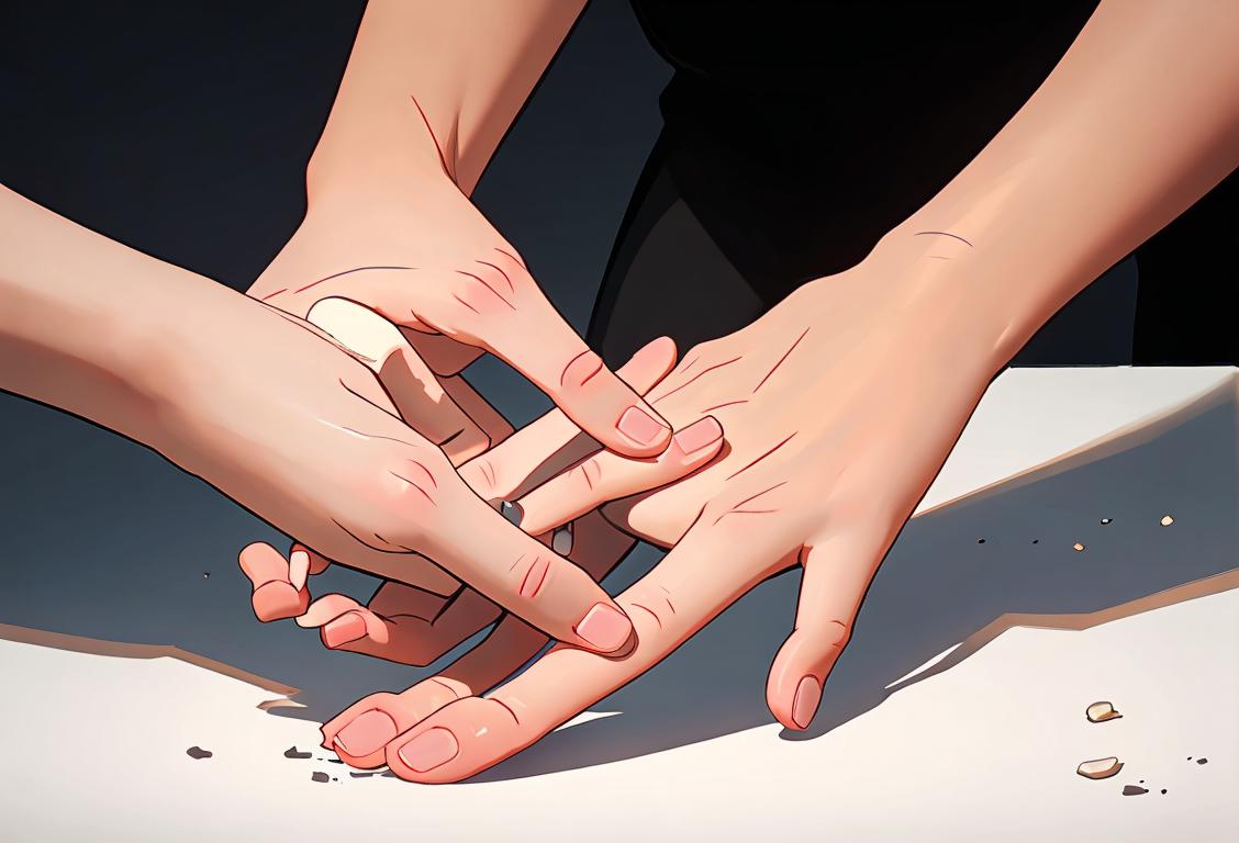 A caring hand extending towards another hand, depicting support and compassion, against a peaceful background..
