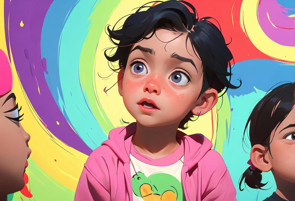 Young child showcasing resilience while taking part in a colorful art project, surrounded by supportive friends, creating a vibrant and inclusive community..