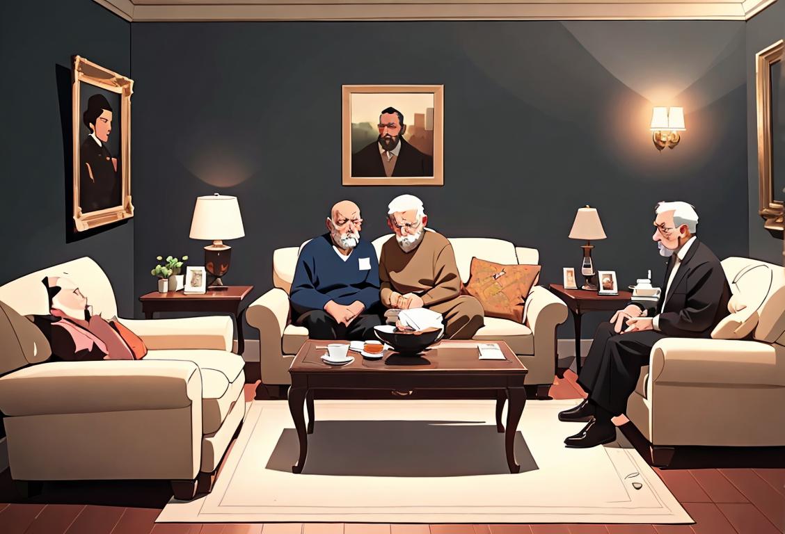 A group of diverse individuals, dressed in casual attire, having a thoughtful conversation in a cozy living room setting..