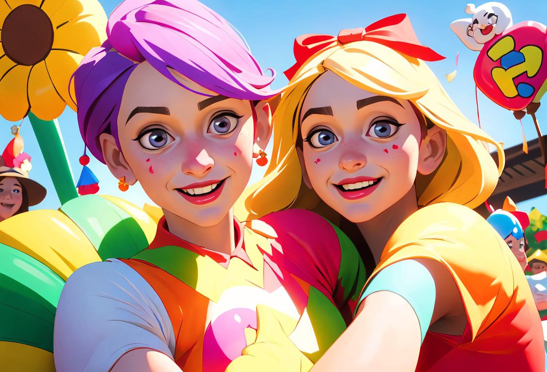 Happy individuals of all ages, dressed in colorful and creative fh-themed costumes, surrounded by fh-shaped decorations, in a vibrant and festive fh parade..