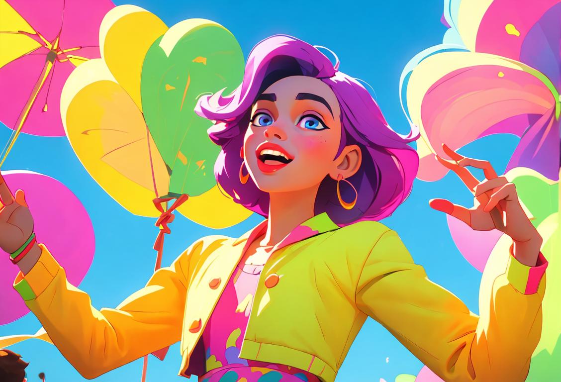 Young individuals grooving to music, dressed in colorful attire, expressing positive energy in a vibrant outdoor setting..