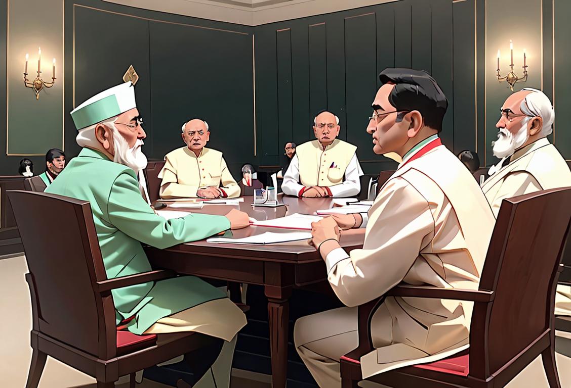 People participating in National Congress at AICC HQ Day, wearing formal attire, discussing politics and exchanging ideas in a meeting room..