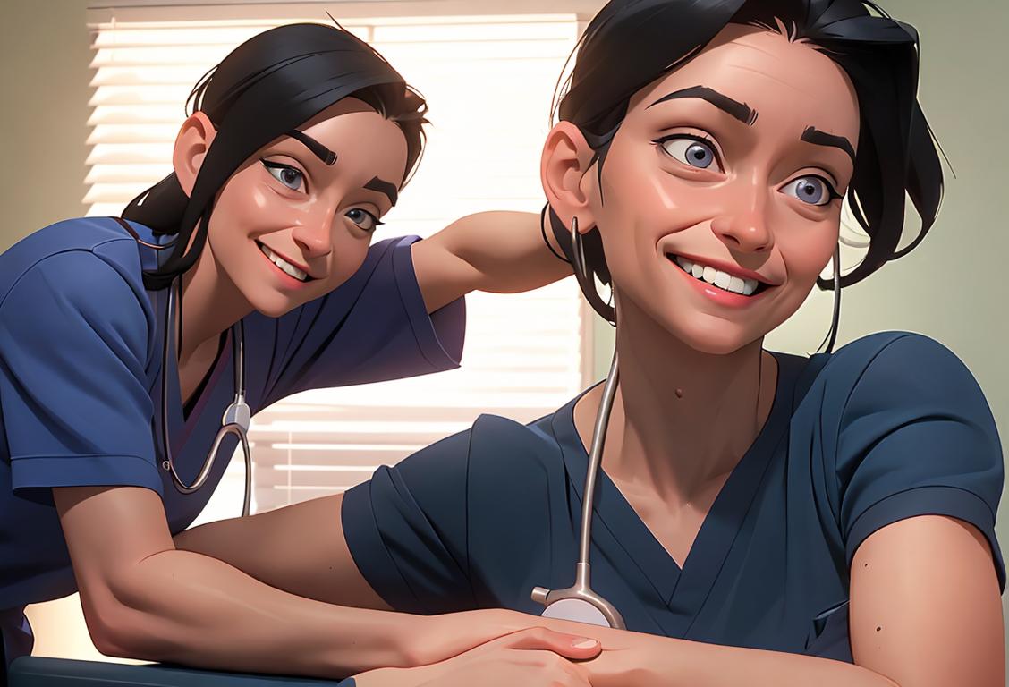 A smiling physical therapist helping a patient stretch their muscles, wearing scrubs, in a bright and welcoming therapy room..