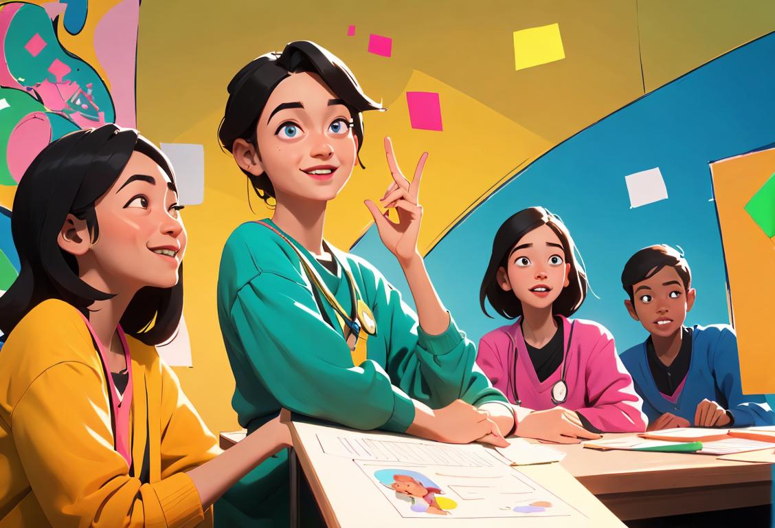 Happy diverse community of people learning together, wearing various colors and styles of clothing, in a vibrant, welcoming educational setting..