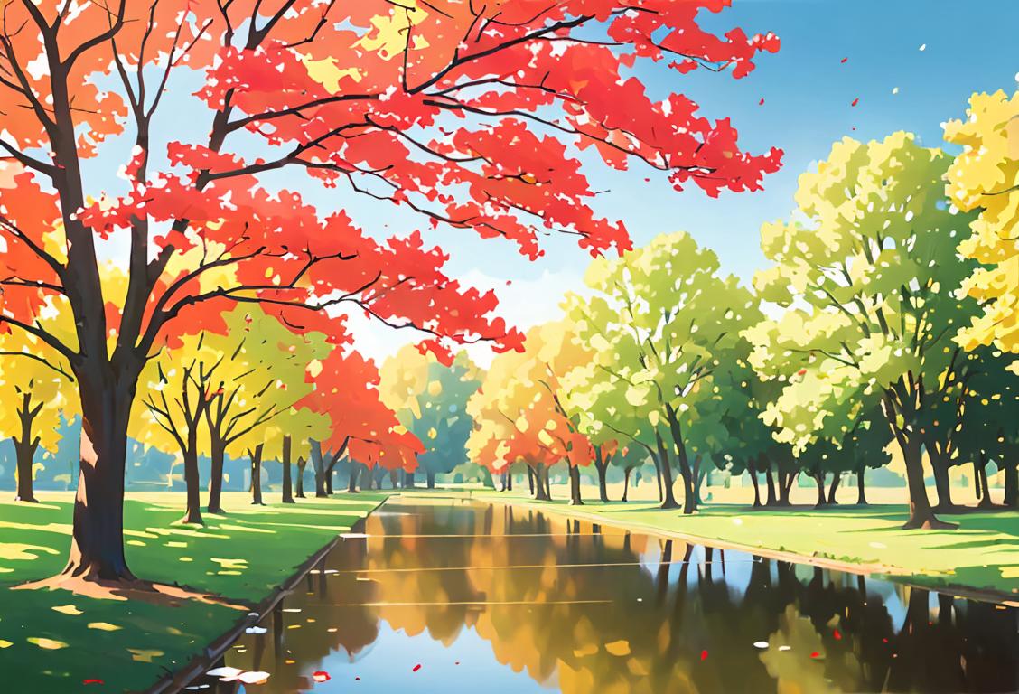 A peaceful scene with a tree, gentle breeze, and hands reaching up to hang colorful ribbons of remembrance and reflection..