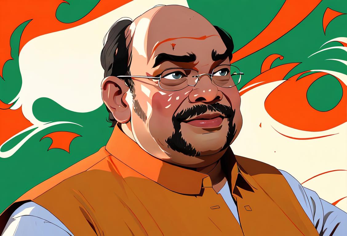 National president Amit Shah, dressed in traditional Kerala attire, engaging with locals in a serene Kerala backwater setting..