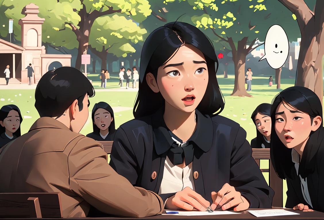 Friendly looking person with a transparent speech bubble filled with confessions, surrounded by diverse group of people with honesty symbol accessories, park setting..