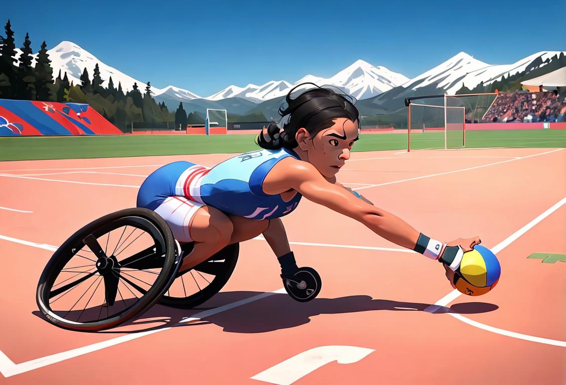 Paralympic athletes showcasing their strength and determination, wearing sports gear and embracing a diverse range of landscapes and backdrops..