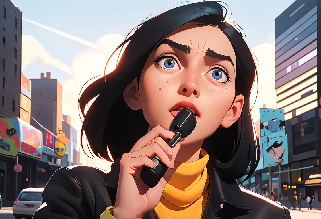 A courageous individual blowing a whistle, unveiling the truth with determination. Bright city background, modern fashion, empowering expression..