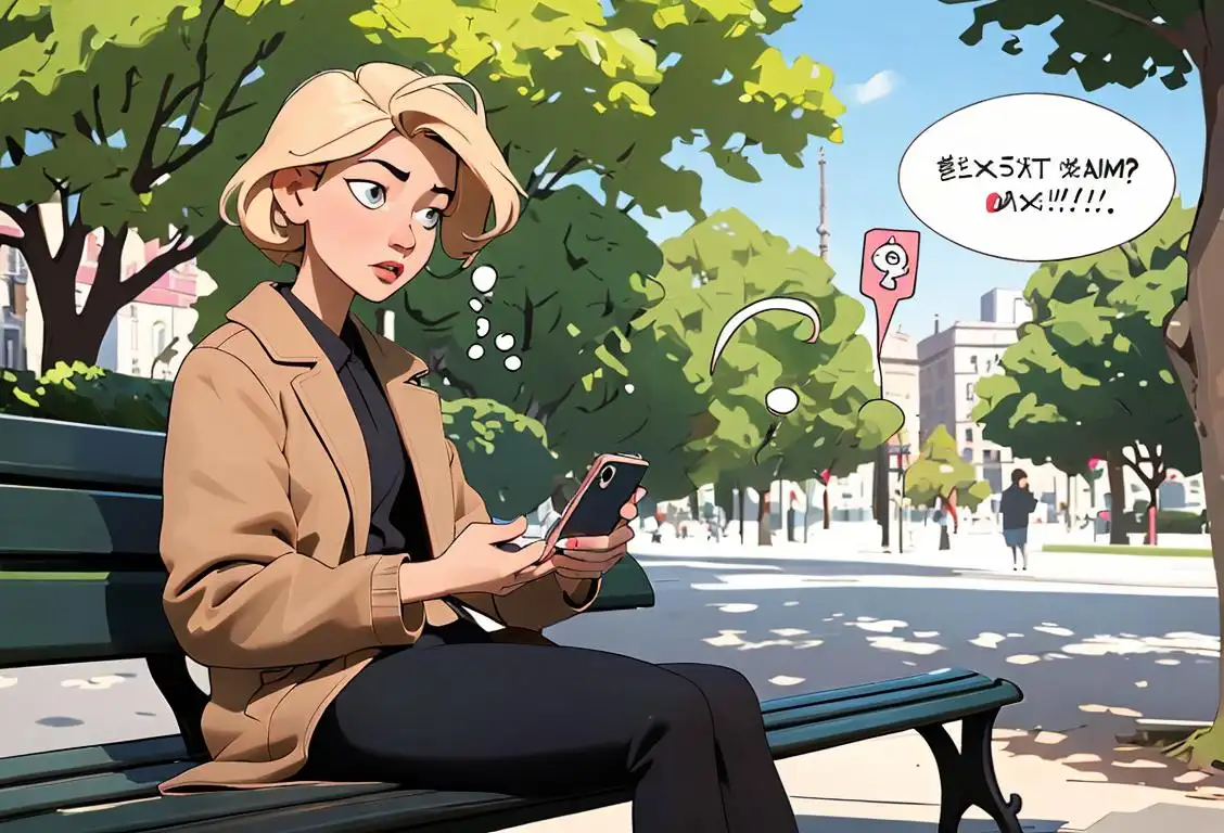 A person sitting on a park bench, looking at their phone with a confused expression, surrounded by speech bubbles filled with unanswered text messages..