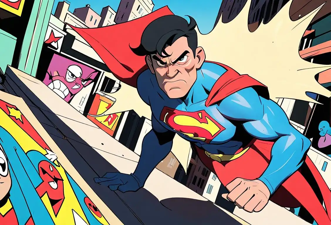 A cartoonist sketching a superhero character in a vibrant cityscape, showcasing the power of cartoons against crime..