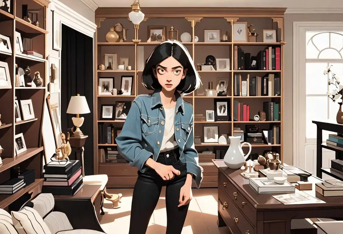 A person with stylish shelves poses wearing trendy clothes, capturing the perfect combination of self-expression and interior design. Expand with short clothing, style, and scene related prompts..