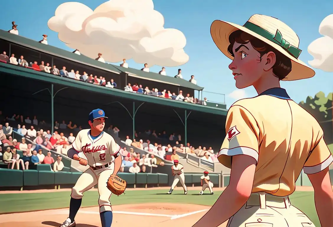 A vintage baseball game on a sunny day, players wearing old-fashioned uniforms, spectators wearing hats and enjoying the game..