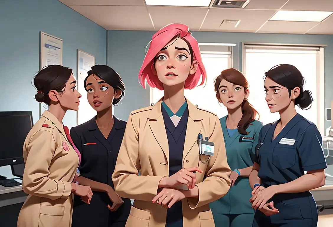 A group of diverse allied health professionals in their scrubs, showcasing their unique uniforms and working together in a vibrant hospital setting..