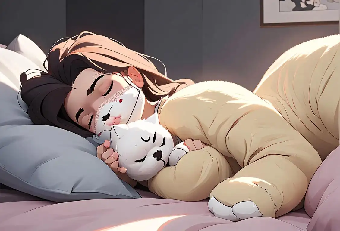 A peaceful scene of a cozy bedroom with a fluffy pillow invitingly beckoning to someone in their pajamas, surrounded by sleep-related paraphernalia like sleep masks and alarm clocks..