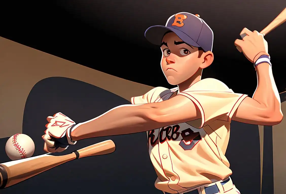 A young boy swinging a baseball bat at a golden ball, wearing a retro baseball jersey, in a nostalgic baseball park..
