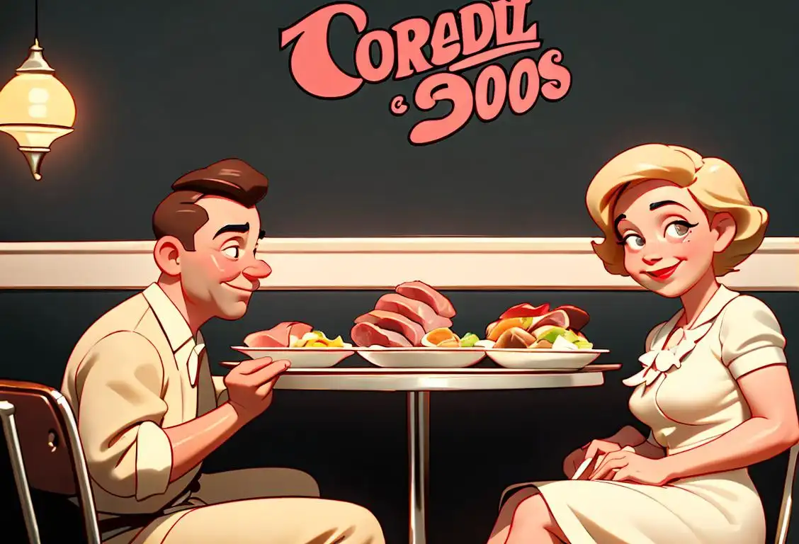 Cheerful family enjoying a delicious pork roll breakfast at a cozy diner, 1950s vintage theme, retro fashion, classic American scene..