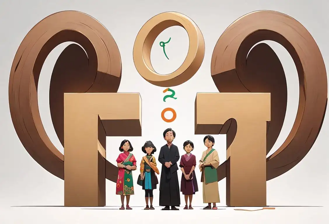 A diverse group of people standing next to a large letter 'O', each person representing a different cultural style and surrounded by symbols related to typography and wordplay..